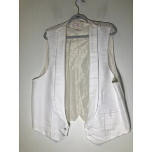 Carrot & Gibbs White Silk Textured Tux Vest Sz L/XL